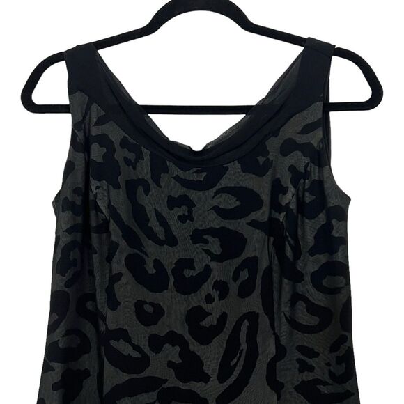 Kay Unger New York Womens Size 10 Black Animal Print Sleeveless Sheath Dress - Picture 2 of 5